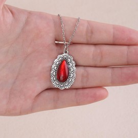 Colloca Ruby Necklace for Women, Red Gemstone Pendant Necklace, Gift Box included