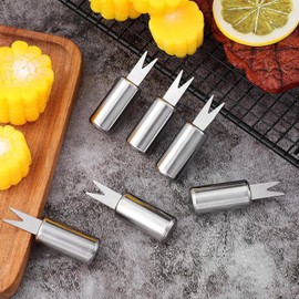 Corn Cob Holders - Comfortable Handle Stainless Steel Corn Skewers | Corn Skewers Forks, Rustproof Portable Corn Cob Clip for BBQ, Camping, Home Cooking