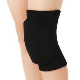 D&M Knee Supporter, Volleyball, Knee Pads, Junior Use, 0.6 inches (15 mm), Thick Pad, 1 piece, Black, S Size 817, Knee Pads, Fixed Support, Breathable, Flexible, Stretchy, Sweat Absorbent, Quick Dry