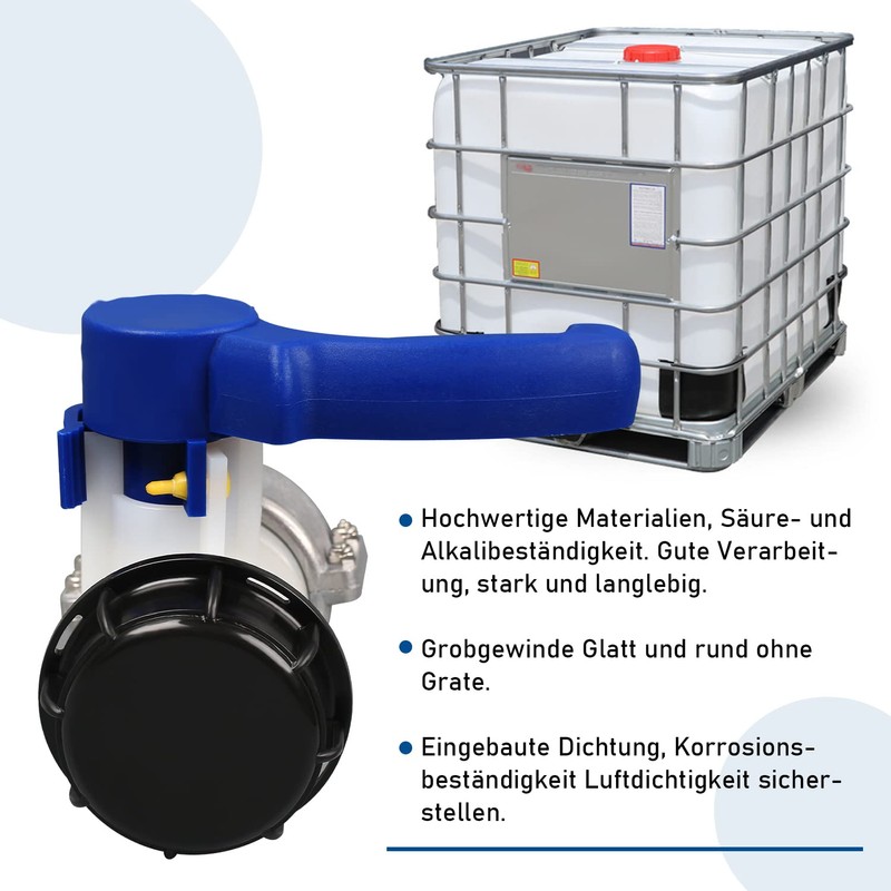 MaxAwe 62 mm IBC Ball Valve, Flap Valve, DN40 IBC