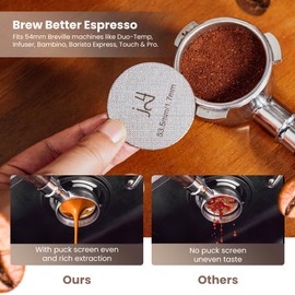 Bottomless Portafilter 54mm with Puck Screen for Breville Espresso Machines, 54mm Bottomless Portafilter Fits Barista Express, Bambino Plus, Stainless Steel Basket Breville Portafilter Accessory