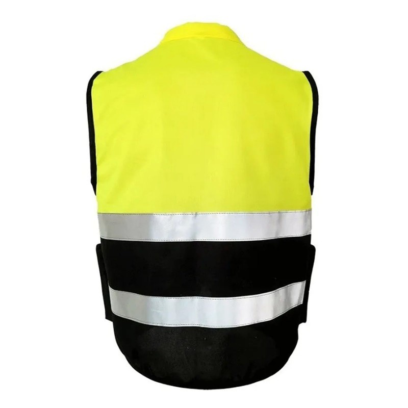 Reflective Safety Vest High Visibility Zipper Front Soft Collar Security