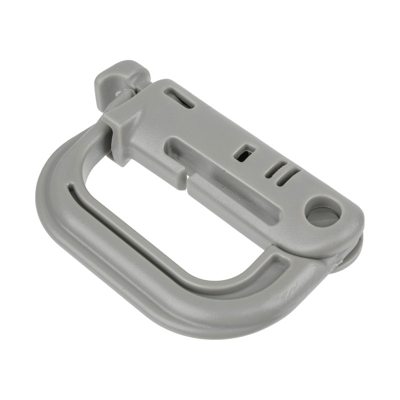 6 Pcs D Shape Plastic Carabiner Hook Gray Molle Carabiner