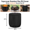 Topcover Round Fire Pit Cover,24 Inch 600D Waterproof Outdoor Propane