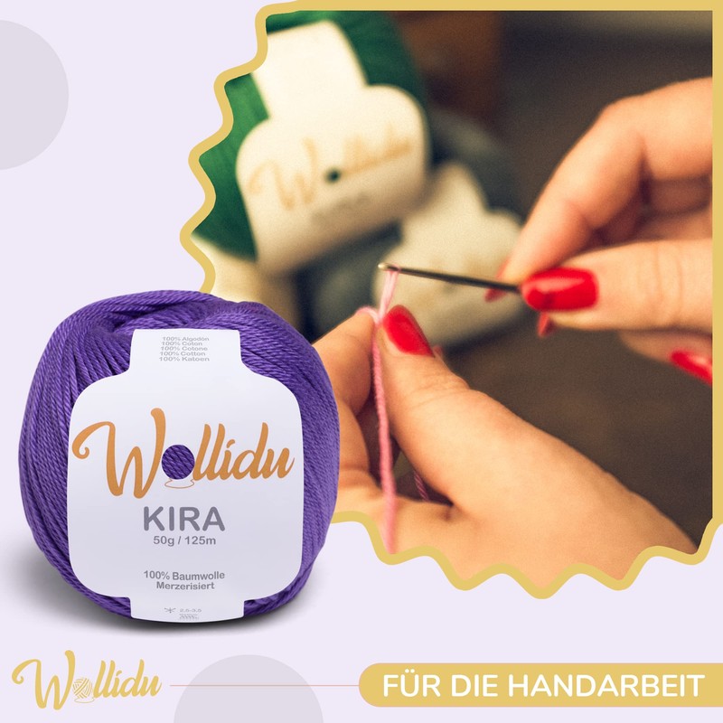 Wollidu Kira 100% Cotton for Knitting and Crocheting 4 x