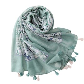 FAIRYGATE Green Scarf Women's Scarves & Wraps with Tassel Stylish Soft Lightweight Long Large Light Shawl Neck Gifts for Mum Ladies Paisley Scarfs for Women 35001