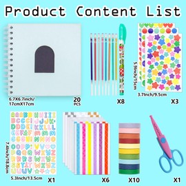 Kid Scrapbook DIY Photo Album Hard Cover Scrapbook Kit for Kids Instant Camera Print Paper with DIY Accessories (Blue)