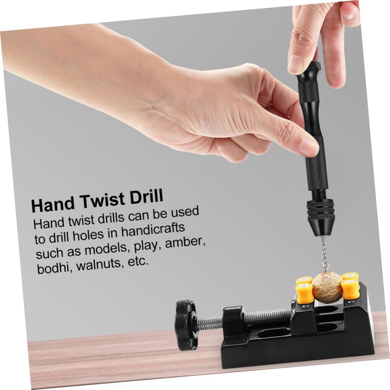 LALAFINA 1 Set Hand Drill Pin Vise with Drill Bits
