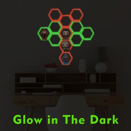 LRANFOW 12 Sets Display Shelves for Funko Pop Display or Other Pop Figures, Wall Mounted Glow in The Dark