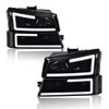 CHEDA Headlights Assembly, Compatible with 2003-2007 Chevy Silverado Avalanche, Smoky