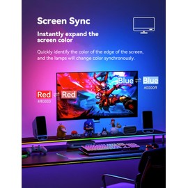 Fiotura - Retroiluminación LED para monitor, tira de luz LED sincronizada con visualización de color/música, barra de luz de computadora detrás de la visualización, para PC/Mac, LED para juegos de