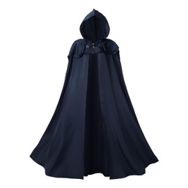 Giftdigger Renaissance Hooded Cloak for Women Men,Adult Medieval Cloak,Viking Cloak,Renaissance Costume,Navy Blue Cloak