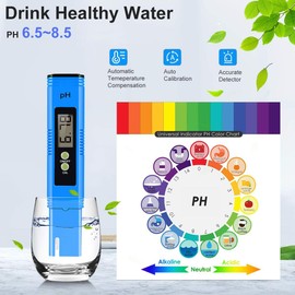 4 in 1 pH Meter Pool Digital, 0.01 High Accuracy pH Value Meter with TDS Pen and LCD Backlight for Drinking Water, Aquarium, Swimming Pool, Spa