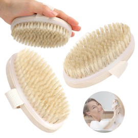 2pcs Cepillo Corporal para Masaje, Exfoliante de Baño de Cerdas, Naturales para Eliminar las Toxinas de la Piel Muerta para Cuerpo Seco, Ayuda al Tratamiento de Celulitis (B)