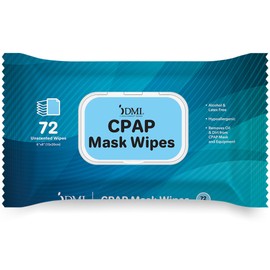 DMI CPAP Mask Wipes, Removes Oil & Dirt from CPAP Mask & Equipment, Alcohol & Latex Free, CPAP Supplies, Hypoallergenic, Unscented, 72 Count Pack, Extra-Large