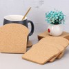 NUOBESTY 6Pcs Cork Coasters Toast Shape Wooden Cork Drink Coasters