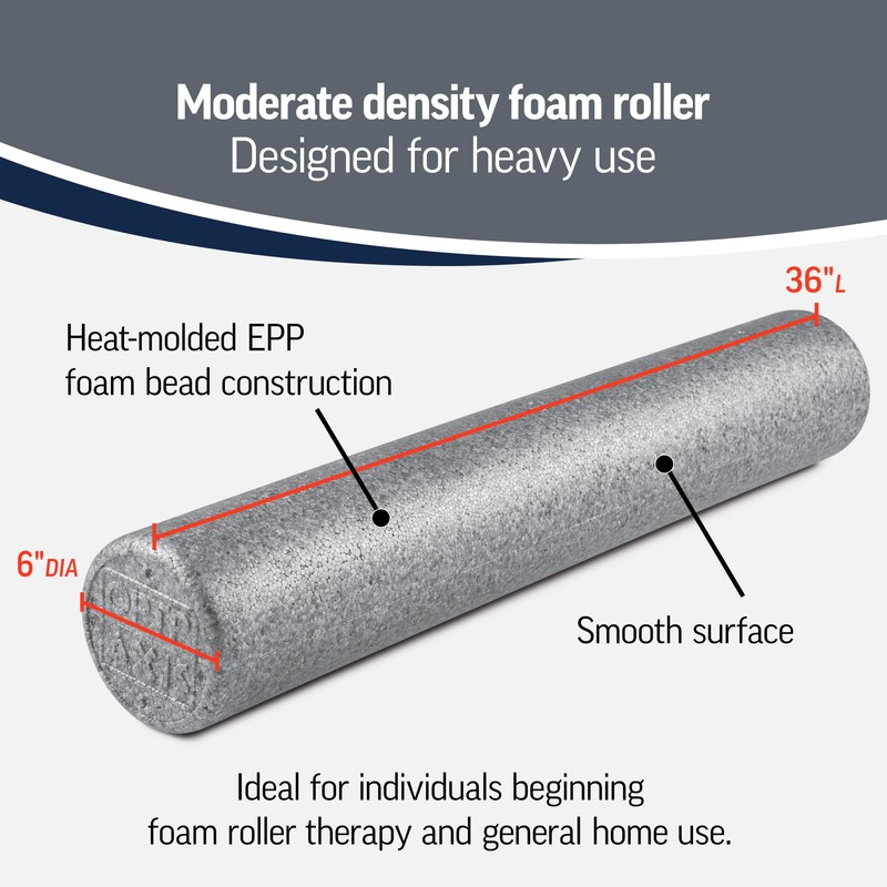 OPTP Silver AXIS Foam Roller, Moderate Density for Sports Medicine,