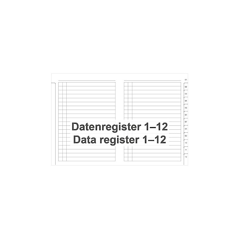X47 – A7 Data Organizer Accessory Register 1-12 Cover Black/White
