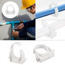 RXKFIGX 40pcs PVC Water Pipe Clamps Clips Inner Diameter 16mm Push-Fit Fittings Pipe Clips Water Pipe Fixed Clips Conduit Clips Conduit Fittings Snap Single Hinged Pipe Clamp for 16mm Pipeline Whit