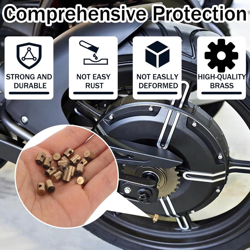 Pack of 12 Bowden Cable Nipple Brass Gas Cable Screw
