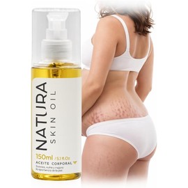 Natura Skin Oil 150ml. Aceite Corporal, Disminuye Estrías y Cicatrices, Ideal para Uso durante el Embarazo, Hidrata Profundamente la Piel Seca, No es Grasoso, Con Aceites de Rosa Mosqueta, Aguacate, Almendra, Semilla, Vitamina A, Vitamina E. Skin Care Rea