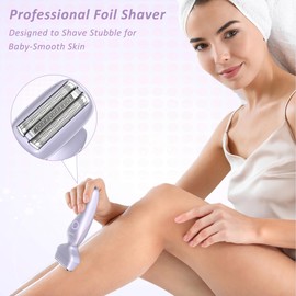 Elektrorasierer und Bikini-Trimmer für Damen, 2-in-1-Damenrasierer für Gesicht, Beine, Arme, Achseln, Bikinizone, Schamhaar und den ganzen Körper, IPX7 Wasserdicht Nass/Trocken, USB-C-Aufladung