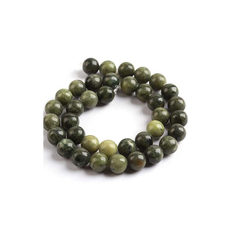 Jade Verde Natural de 8 mm, Abalorio Redondo y Suave,