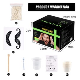 CHSEEO Nose Hair Wax Kit, Hot Wax Hair Removal Set with 50 g Hair Removal Wax, 5 Wooden Spatulas Waxing, 10 Nose Wax Sticks Applicators, Measuring Cup, User Manual etc
