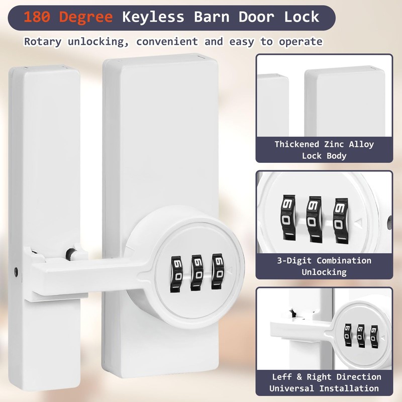 BigKing Door Bolt with Password Lock, Zinc Alloy Mechanical Combination