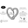OUFER Titanium Belly Button Rings, Heart Shaped Top-Down Belly Ring,