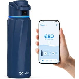 BOTELLA DE AGUA INTELIGENTE BOOST con recordatorio para beber agua y rastreador de agua - Botella de acero inoxidable aislada al vacío de doble pared