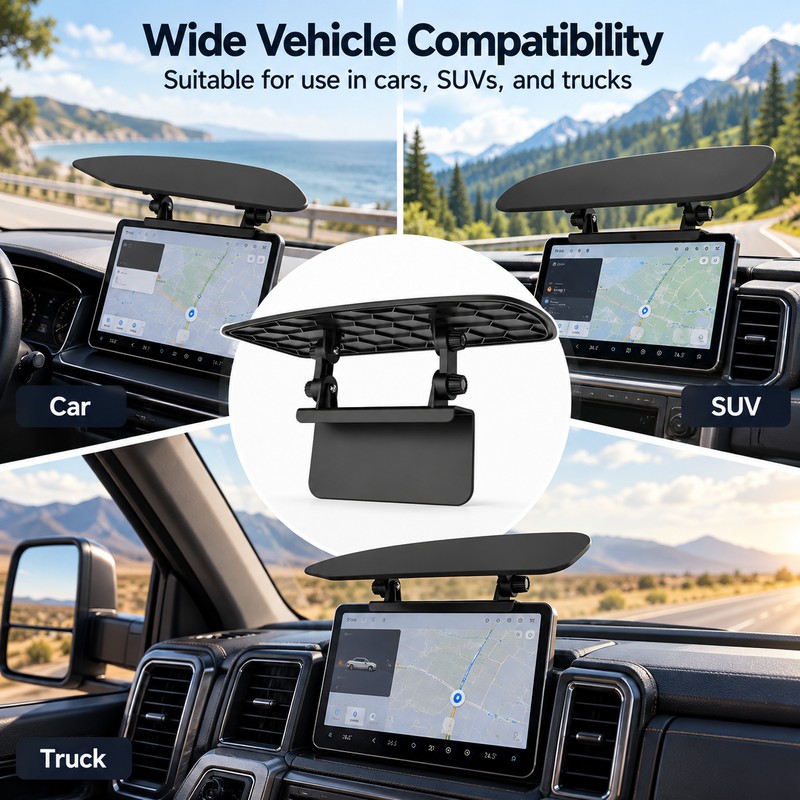 GPS Sun Shade Visor for Car Navigation Screens – Adjustable