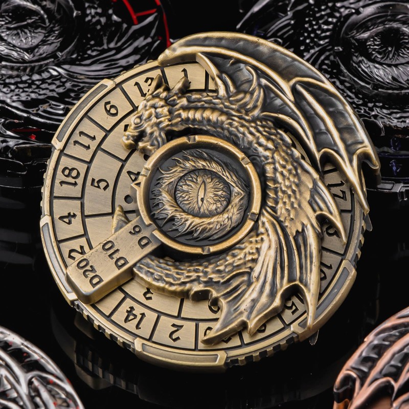 KERWELLSI 7 in 1 Fidget Spinner for DND Dice Set