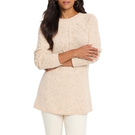 NIC+ZOE Women's Femme Cable Sweater, Nougat