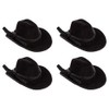 Craft Decor Set of Four (4) Miniature Black Flocked Cowboy