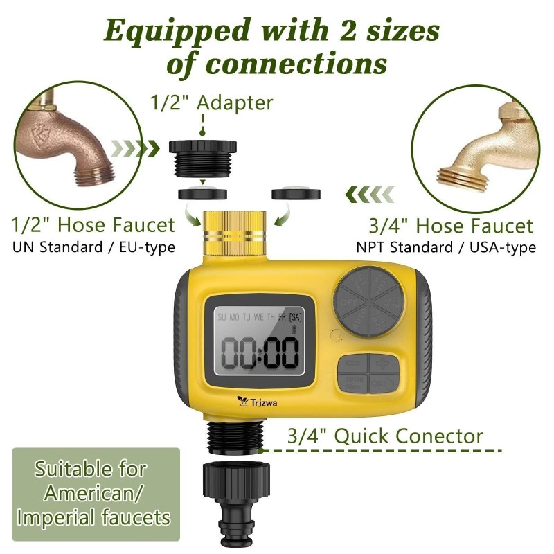 TRJZWA TRJZWA Programmable Water Timer for Outdoor Garden Hose Sprinkler