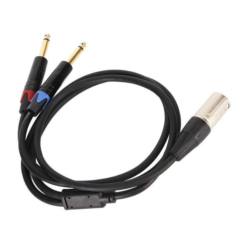 Dual 1/4 Inch to XLR Male Y Splitter Cable XLR