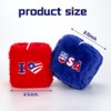 4th of July Fuzzy Dice for Car Mirror, Patriotic Red
