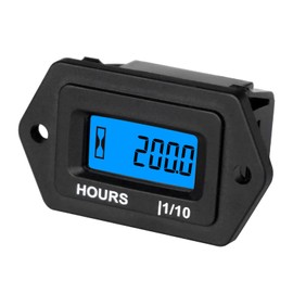 NInE-ROnG Digital LCD DC 9V to 65V Hour Meter with Blue Backlight,Waterproof,Data Storage,Use for Motorhome Lawn Mower Snowmobile Scrubber