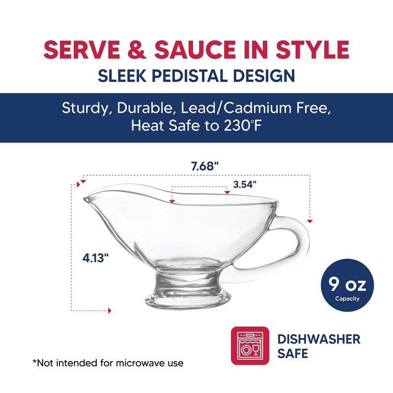 HIC Kitchen Roasting Fat Separator Gravy Strainer, Borosilicate Glass, 32-Ounces,