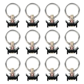 lukar 12 Pack L Track Tie Down O Ring L Track Accessories Black L Track Single Stud Fitting with Round Ring, 4000LBS Capacity