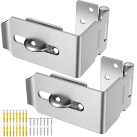 Anobeyi Door Hasp Latch, 90 Degree Padlock Hasp Lock, 304 Stainless Steel Security File Cabinet Lock for Padlock, Right Angle Hasp Latch Lock for Shed, Box, Cupboard, Mailbox, Drawer (Silver-2pcs)