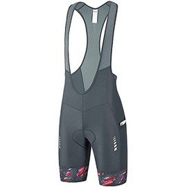 Przewalski Men's Cycling Bib Shorts 4D Padded Bicycle Biking Bibs Pocket Shorts Road Bike Shorts Grey