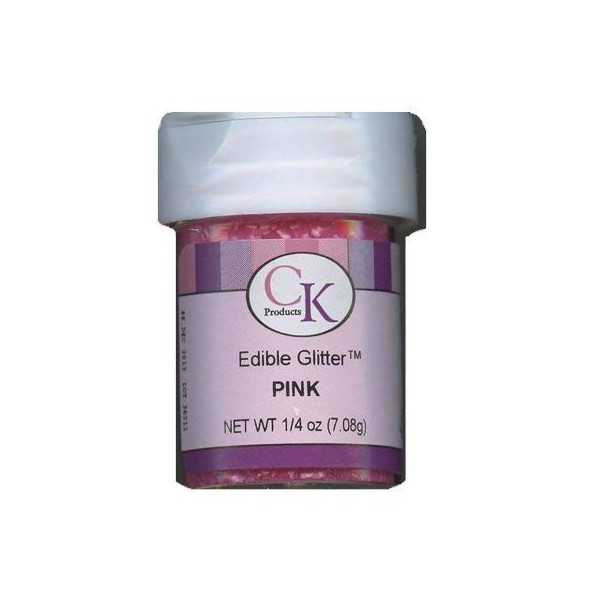 CK Products Purpurina comestible, 1/4 onzas, color rosa