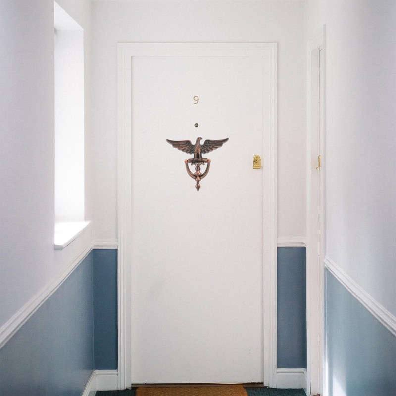 Uonlytech Door Knocker Rustic Eagle Head Front Door Knocker Security