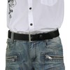 HC Men's Premium Leather Belt with Fabric Insert - black