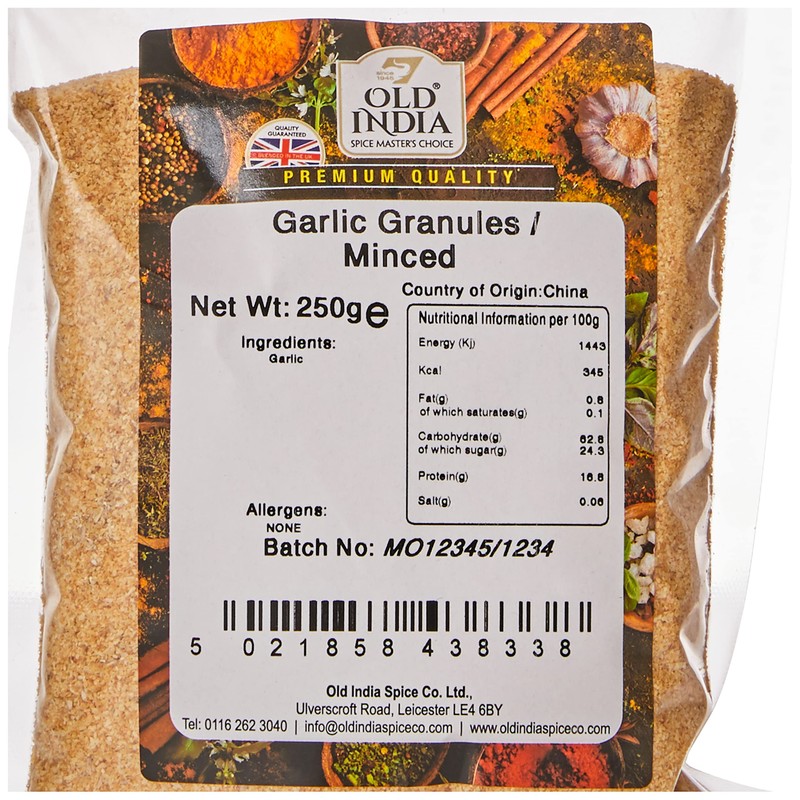 Old India Garlic Granules / Minced 250g