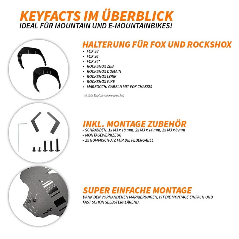 unleazhed Screw-On Mudguard, M01 Bolt On Mudguard, Made in Germany,