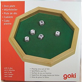 goki Würfelteller mit 5 Würfeln
