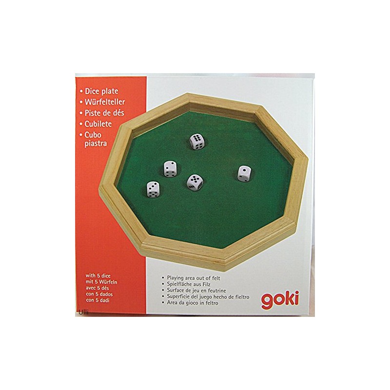 goki Würfelteller mit 5 Würfeln